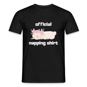 Schlafshirt Lama Lustig Geschenk - Männer T-Shirt - Schwarz - Vorne - AI Model Male 178 light (178cm)