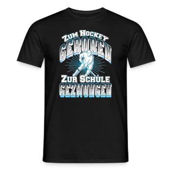 Né au hockey forcé à l'école de hockey sur glace - T-shirt homme - noir - Devant - AI Model Male 178 light (178cm)