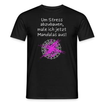 Mandala Spruch Um Stress Abzubauen Male Ich - Männer T-Shirt - Schwarz - Vorne - AI Model Male 178 light (178cm)