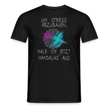 Mandala Spruch Um Stress Abzubauen Male Ich - Männer T-Shirt - Schwarz - Vorne - AI Model Male 178 light (178cm)