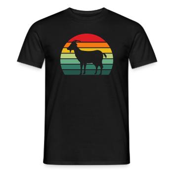 Ziege Retro Geschenk Ziege T-Shirt - Männer T-Shirt - Schwarz - Vorne - AI Model Male 178 light (178cm)