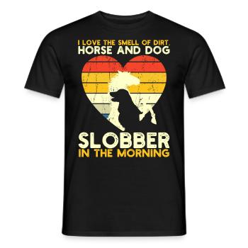 Smell Dirt Horse and Dog Slobber Gift Idea - Men's T-Shirt - black - Front - AI Model Male 178 light (178cm)