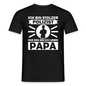 Geburtstagsgeschenk Polizist Vater Lustiger Spruch - Männer T-Shirt - Schwarz - Vorne - AI Model Male 178 light (178cm)