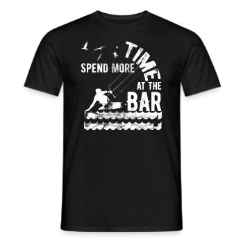 Kitesurfer Spend more Time At The Bar Kiter - Men's T-Shirt - black - Front - AI Model Male 178 light (178cm)