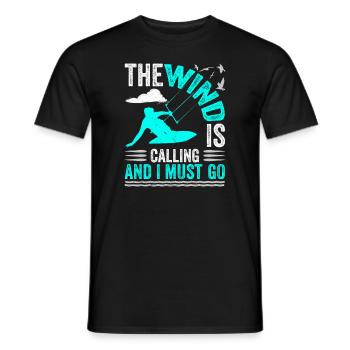Kitesurfing Kiteboarder Kiter Kitesurfer - Men's T-Shirt - black - Front - AI Model Male 178 light (178cm)