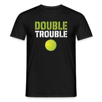 Double Trouble Tennis Team Match - Men's T-Shirt - black - Front - AI Model Male 178 light (178cm)