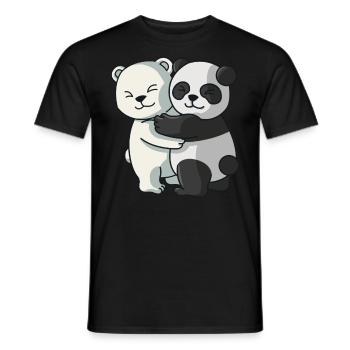 Eisbär mit Pandabär Liebe süßes Partneroutfit - Männer T-Shirt - Schwarz - Vorne - AI Model Male 178 light (178cm)