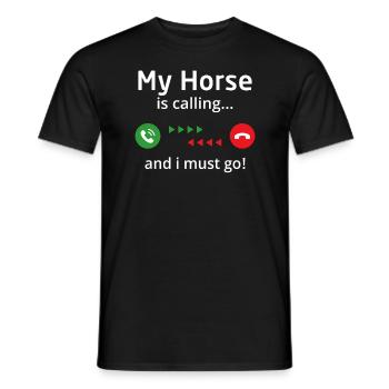 my horse is calling and i must go - Men's T-Shirt - black - Front - AI Model Male 178 light (178cm)