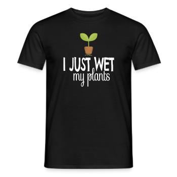 I Just Wet My Plants Gardener Gardening Gift - Men's T-Shirt - black - Front - AI Model Male 178 light (178cm)