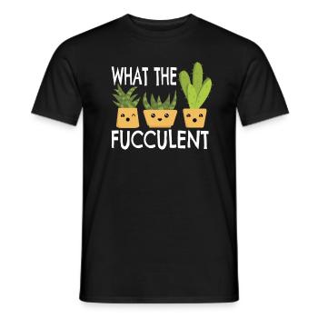 What The Fucculent Gardener Gardening Gift - Men's T-Shirt - black - Front - AI Model Male 178 light (178cm)