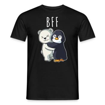 BFF best friend friendship for two girls matching - Men's T-Shirt - black - Front - AI Model Male 178 light (178cm)