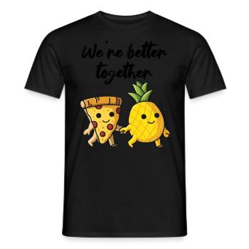 Pizza Hawaii Ananas Pizza essen Pizza & Ananas - Männer T-Shirt - Schwarz - Vorne - AI Model Male 178 light (178cm)
