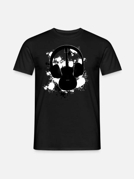 Headphones Guitar - Men's T-Shirt - black