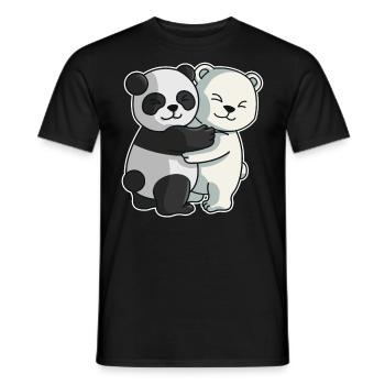 Panda Eisbär Liebe niedliche Tiere knuddeln - Männer T-Shirt - Schwarz - Vorne - AI Model Male 178 light (178cm)