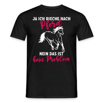 Ja ich rieche nach Pferd Nein das ist kein - Männer T-Shirt - Schwarz - Vorne - AI Model Male 178 light (178cm)
