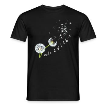 Pusteblume flower motif lucky charm - Men's T-Shirt - black - Front - AI Model Male 178 light (178cm)