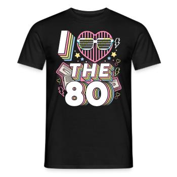 I love the 80s - Men's T-Shirt - black - Front - AI Model Male 178 light (178cm)