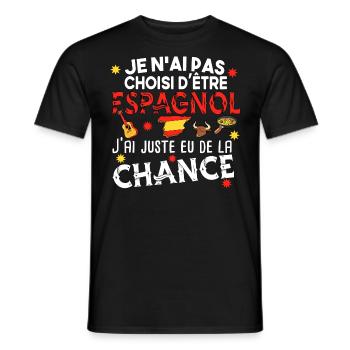 Espagnol Espagne. Cadeau pays humour t-shirt homme - T-shirt homme - noir - Devant - AI Model Male 178 light (178cm)