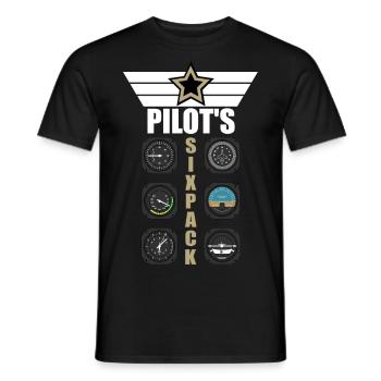 Piloten Geschenk Flugzeug Pilot Sixpack Spruch - Männer T-Shirt - Schwarz - Vorne - AI Model Male 178 light (178cm)