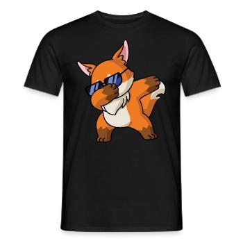 Dabbing Fox cool Pajama costume - Men's T-Shirt - black - Front - AI Model Male 178 light (178cm)