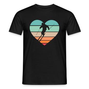 Skiing ski rider skiing Winter sports enthusiast - Men's T-Shirt - black - Front - AI Model Male 178 light (178cm)