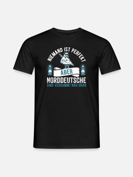 Norddeutsch Norddeutscher Möwe - Männer T-Shirt - Schwarz