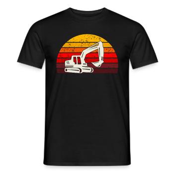 retro excavator t-shirt backhoe site - Men's T-Shirt - black - Front - AI Model Male 178 light (178cm)
