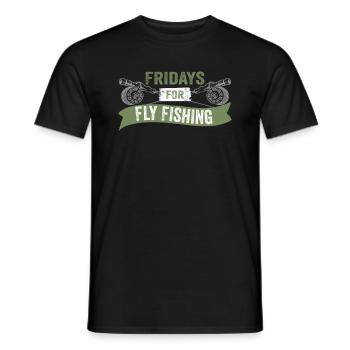Fliegenfischen Fliegenfischer - Männer T-Shirt - Schwarz - Vorne - AI Model Male 178 light (178cm)