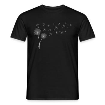 Pusteblume flower motif lucky charm - Men's T-Shirt - black - Front - AI Model Male 178 light (178cm)