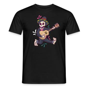 Mariachi Gitarre Skelett - Männer T-Shirt - Schwarz - Vorne - AI Model Male 178 light (178cm)