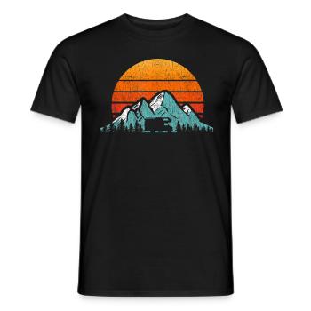 retro motorhome motorhome t-shirt retro camper - Men's T-Shirt - black - Front - AI Model Male 178 light (178cm)