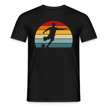 retro Fußball t-Shirt Fußball - Männer T-Shirt - Schwarz - Vorne - AI Model Male 178 light (178cm)