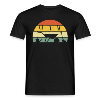 retro gardening t-shirt gardener gardener gardener - Men's T-Shirt - black - Front - AI Model Male 178 light (178cm)