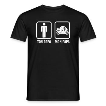 Enfant ton papa mon papa motard papa et fils - T-shirt homme - noir - Devant - AI Model Male 178 light (178cm)
