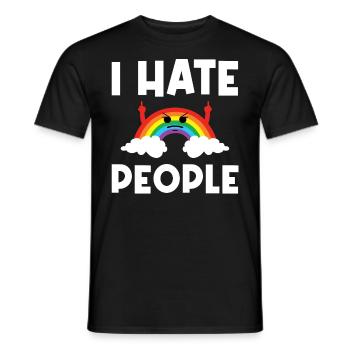 I Hat People Rainbow I Hate People Hate valentine - Men's T-Shirt - black - Front - AI Model Male 178 light (178cm)