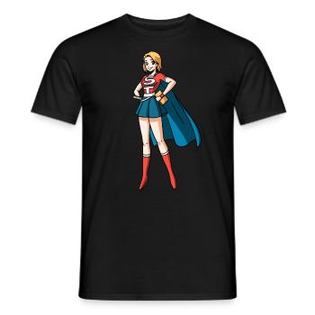 J’enseigne à l’école maternelle quel est votre super-héros super-puissant - T-shirt homme - noir - Devant - AI Model Male 178 light (178cm)