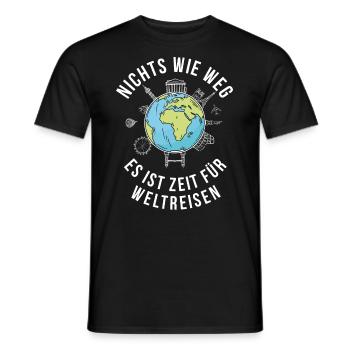Nichts wie weg es ist Zeit für Weltreisen Rente - Männer T-Shirt - Schwarz - Vorne - AI Model Male 178 light (178cm)