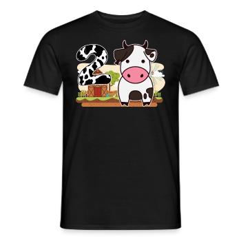 2nd Bday Cow 2nd birthday - Men's T-Shirt - black - Front - AI Model Male 178 light (178cm)