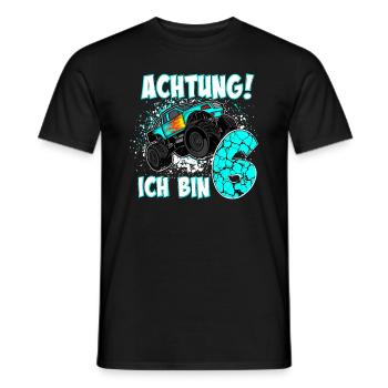 Monstertruck 6. Geburtstag Junge - Männer T-Shirt - Schwarz - Vorne - AI Model Male 178 light (178cm)