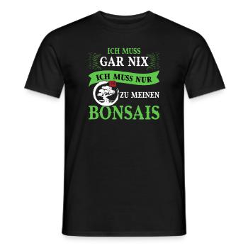 Bonsai Baum Bonsaibaum Japanische Pflanzen - Männer T-Shirt - Schwarz - Vorne - AI Model Male 178 light (178cm)