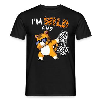 I’m Wild et 4 jungle animal toddler shirt - T-shirt homme - noir - Devant - AI Model Male 178 light (178cm)