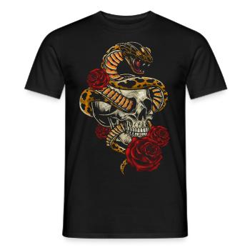 Skull Hardrock Biker - Men's T-Shirt - black - Front - AI Model Male 178 light (178cm)