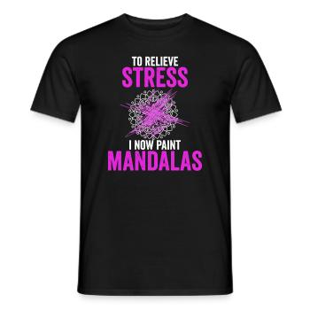 Mandala Spruch Um Stress Abzubauen Male Ich - Männer T-Shirt - Schwarz - Vorne - AI Model Male 178 light (178cm)