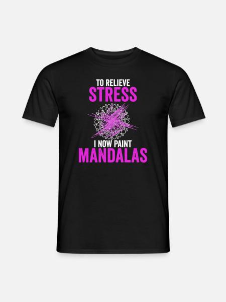 Mandala Spruch Um Stress Abzubauen Male Ich - Männer T-Shirt - Schwarz