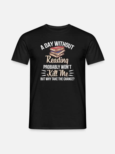 Bücher Bücherwurm Leseratte Lesen Buch - Männer T-Shirt - Schwarz