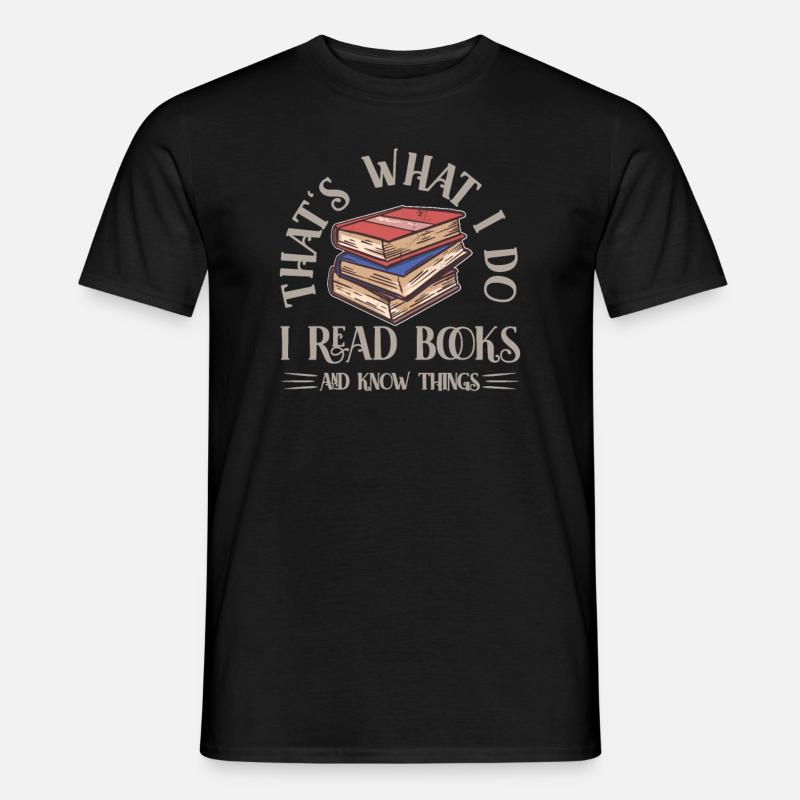 Bücher Bücherwurm Leseratte Lesen Buch - T-shirt herr - svart