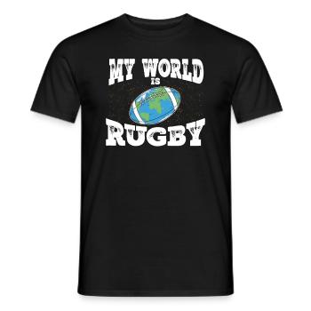 Rugby Rugby lovers Rugby players Rugby coaches - Men's T-Shirt - black - Front - AI Model Male 178 light (178cm)