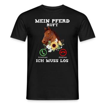 Mein Pferd Ruft Ich Muss Los - Männer T-Shirt - Schwarz - Vorne - AI Model Male 178 light (178cm)