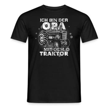 Opa mit Traktor Trecker Opa Großvater Lustiges Opa - Männer T-Shirt - Schwarz - Vorne - AI Model Male 178 light (178cm)