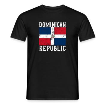 Visite souvenir du drapeau de la République dominicaine - T-shirt homme - noir - Devant - AI Model Male 178 light (178cm)